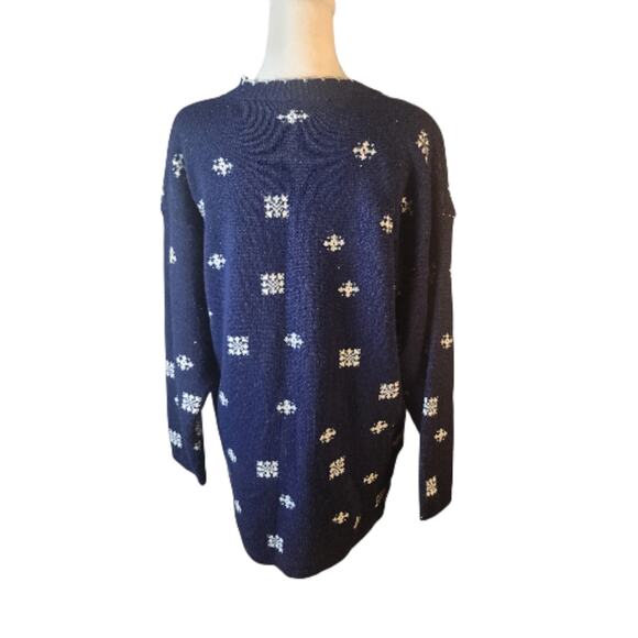 VTG 80's Nutcracker Ugly Christmas Sweater Country Christmas Scenery Size Medium - Picture 5 of 6